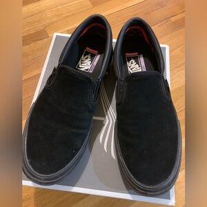 Mens Suede Black Slip-On Vans